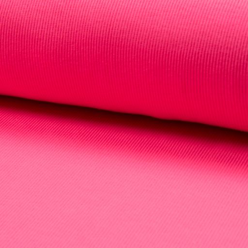 Ribbed Cotton Jersey Fabric Tube in Neon Pink