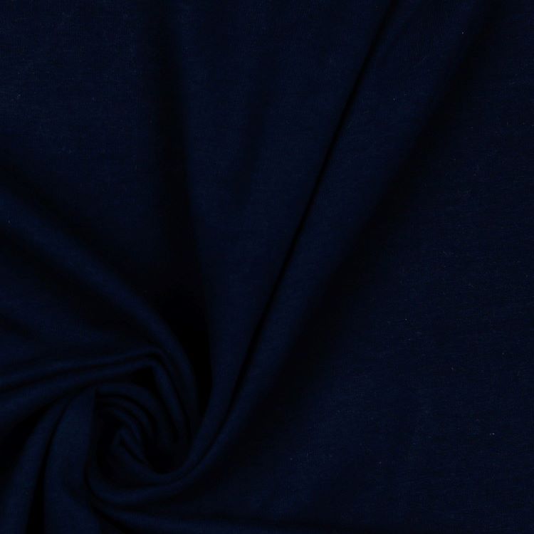 REMNANT - 0.65m - Organic Soft Sweat Jersey Fabric in Navy Blue