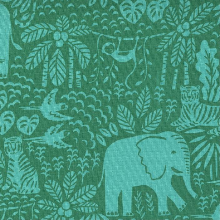 Quilting Fabric - Jungle Scene from Jungle Paradise by Stacy Iest Hsu for Moda 20785 21 Monstera