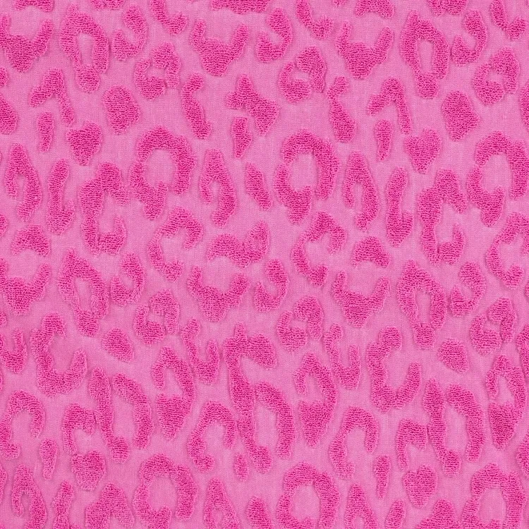 Textured Leopard Jaquard Jersey in Fuchsia Pink