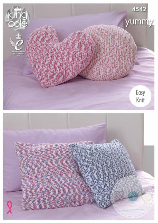 King Cole KC4542 Yummy - Easy Knit Cushions - Knitting Pattern