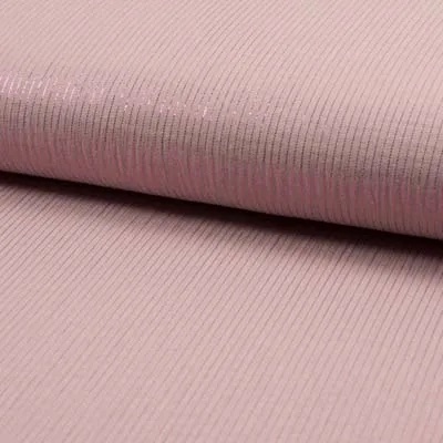 Double Gauze Fabric with Metallic Lurex Stripe in Old Rose