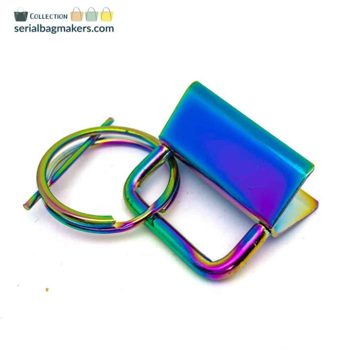 Bagmaking - 25mm Clip With Keyring in Rainbow by Serial Bagmakers