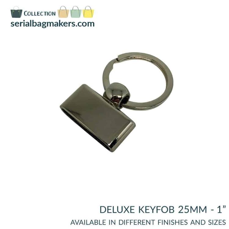 Bagmaking - 25mm Elegant Key Fob in Nickel by Serial Bagmakers