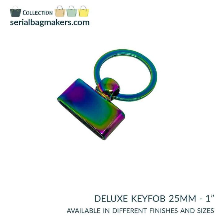 Bagmaking - 25mm Elegant Key Fob in Rainbow by Serial Bagmakers