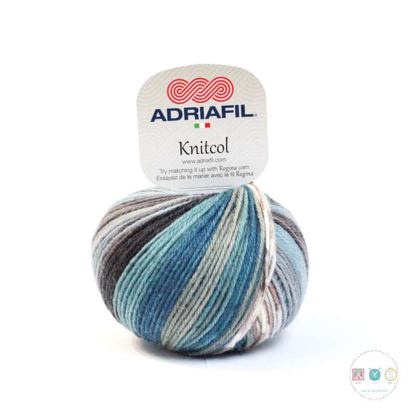 Yarn - Adriafil KnitCol DK / Worsted in Blue Grey Mix 75