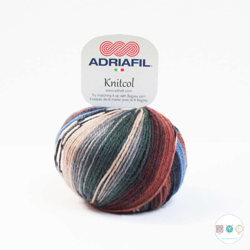 Yarn - Adriafil KnitCol DK / Worsted in Brown Green Blue Mix 76