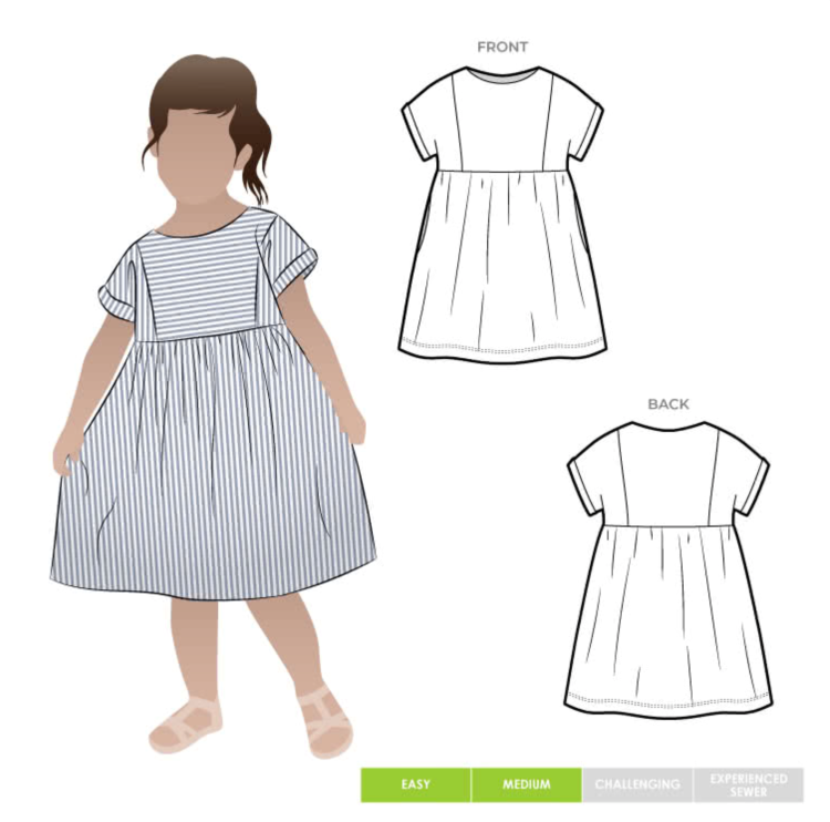Style Arc - Lacey Kids Dress Sewing Pattern Sizes 1 to 8 Years