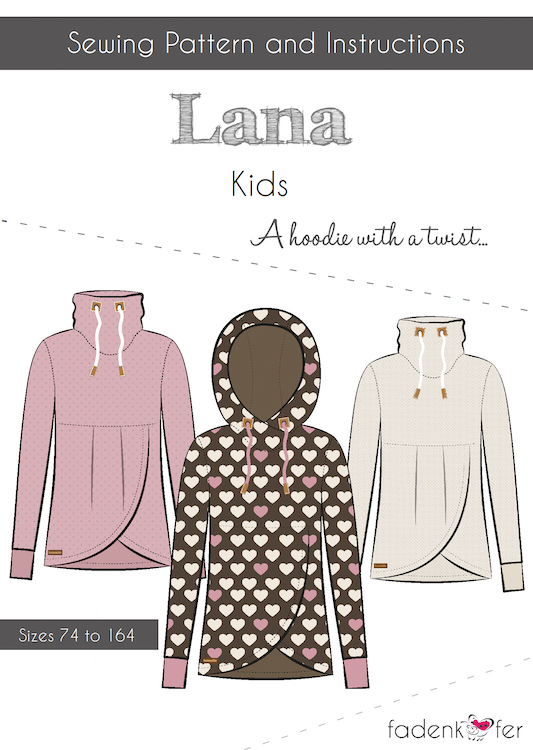 Fadenkafer - Lana Hoodie Kids Sewing Pattern EU Sizes 74 to 164
