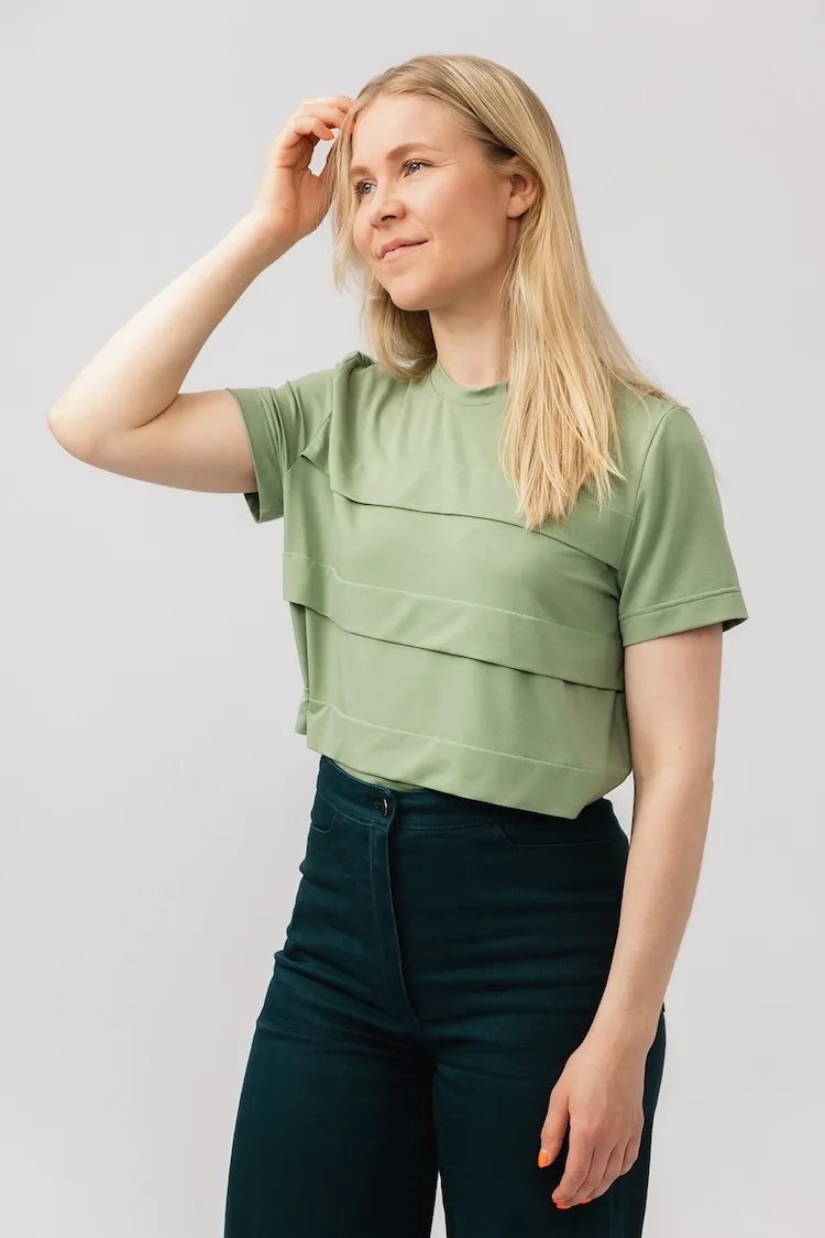 Named Patterns - Laurie Pleated Tee Sewing Pattern