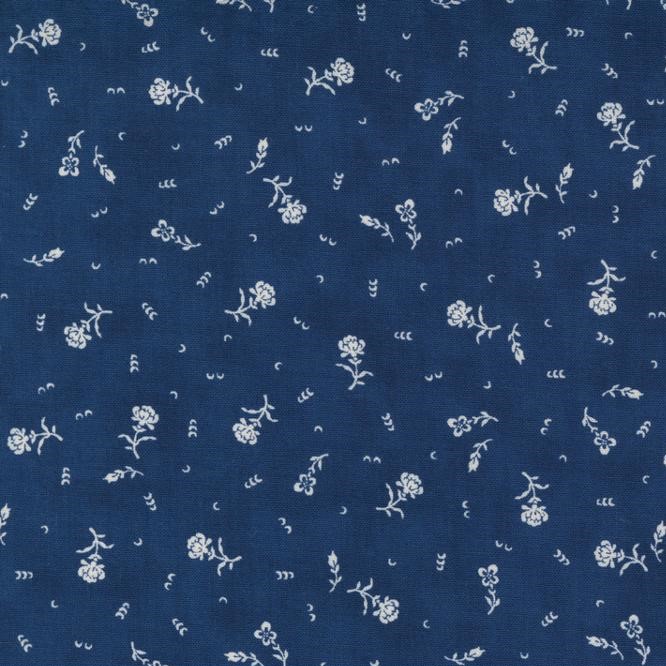 Quilting Fabric - Roses on Blue from Starlight Gatherings by Primitive Gatherings for Moda 49165 15