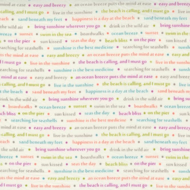 Quilting Fabric - Colourful Text on Ivory from Seashore Drive by Sherri & Chelsi for Moda 37625 12