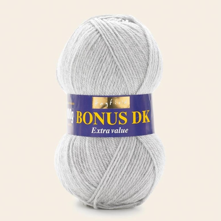 Yarn - Hayfield Bonus DK in Light Grey Mix 814 