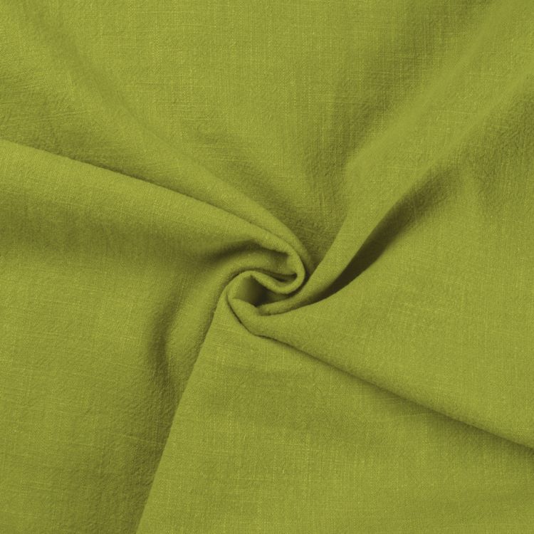 Stone Washed Linen Fabric in Lime Green