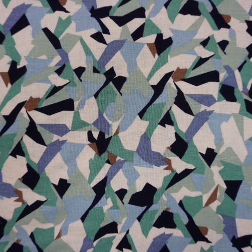 Deadstock - Linen Blend Fabric Abstract Terrazo Pattern