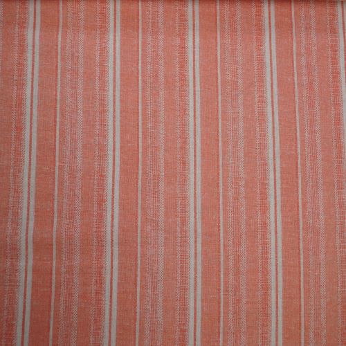 Deadstock - Ex Designer - Linen Cotton Blend Fabric with Salmon Stripes 