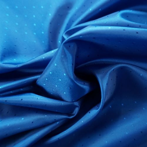 SHOP SOILED - 0.90m - Lining Fabric - Bright Blue Dobby Spot Polyester