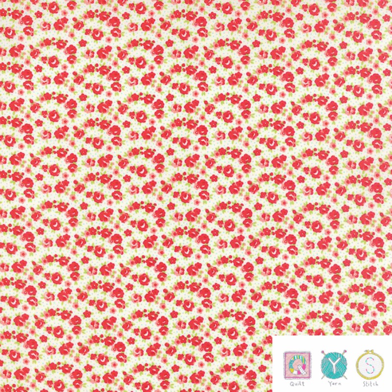 Quilting Fabric - Red Floral from Little Ruby By Bonnie & Camille for Moda Fabrics  5513817