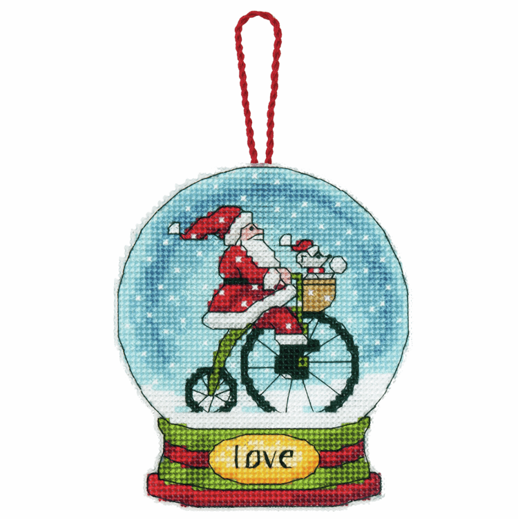 Cross Stitch Kit - Love Santa Ornament Kit