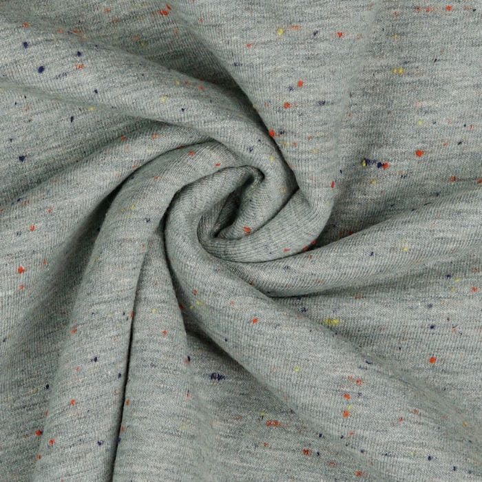 Brushed Sweatshirt Fabric from Cosy Colours in Light Grey with Fleck