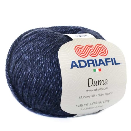 Yarn - Adriafil Dama Mulberry Silk / Alpaca / Merino DK Blend in Dark Blue 59
