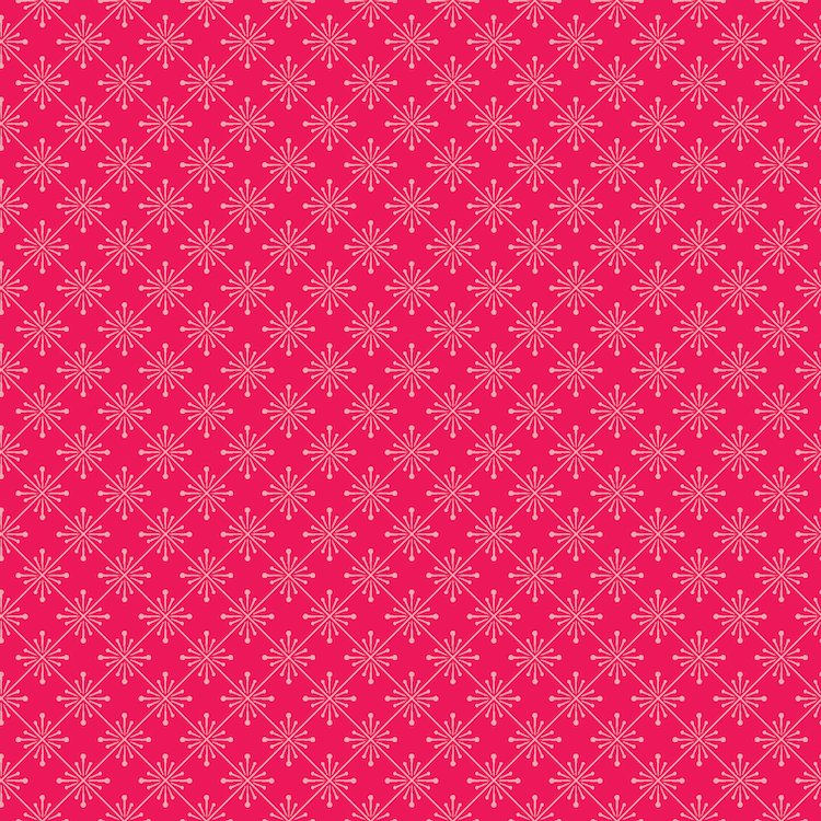Quilting Fabric - Sparkle Bias Grid on Red from Vintage Flora by Kimberbell for Maywood Studio MAS10339-R