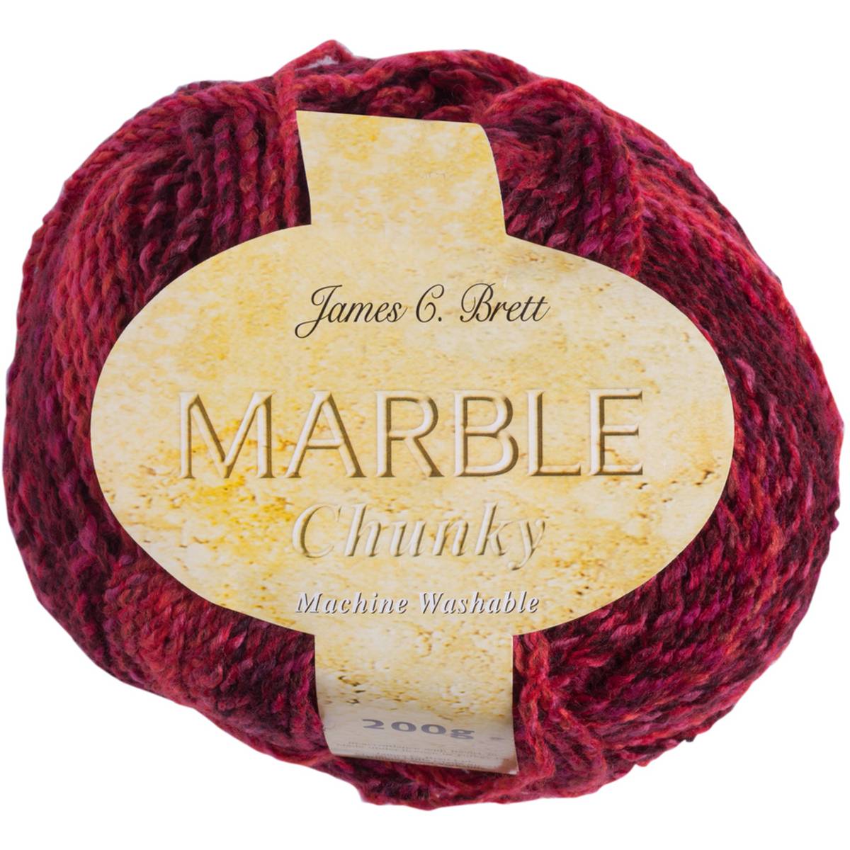 Yarn - Marble Chunky in Red Mix by James C Brett in Colour MC14