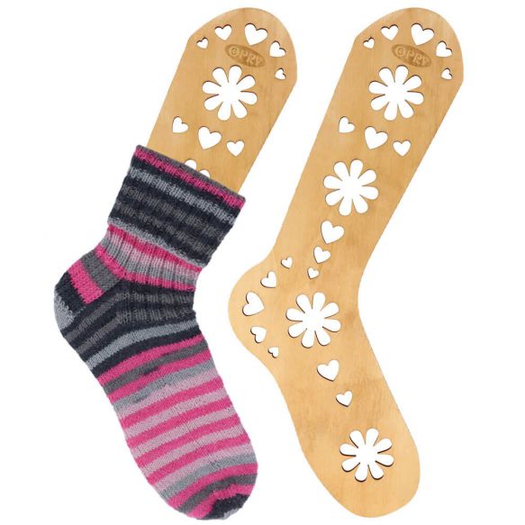 Wooden Sock Blockers Pair Size M Brown - 2PCS