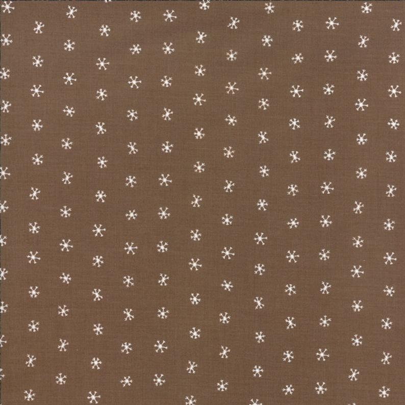 Merriment - Snowflakes On Brown - by Gingiber for Moda Fabrics - Patchwork & Quilting