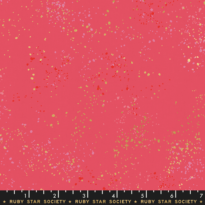 Quilting Fabric - Ruby Star Society Speckled in Strawberry with Metallic Accents Colour RS5027 43M