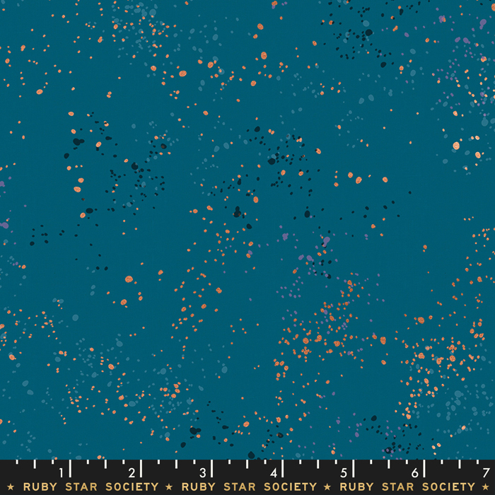 Quilting Fabric - Ruby Star Society Speckled in Teal with Metallic Accents Colour RS5027 53M