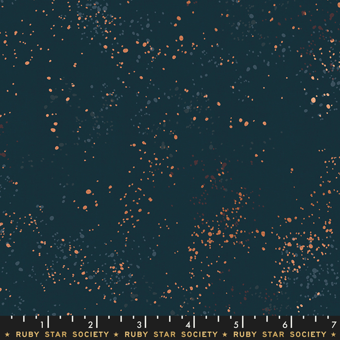 Quilting Fabric - Ruby Star Society Speckled in Teal Navy with Metallic Accents Colour RS5027 55M