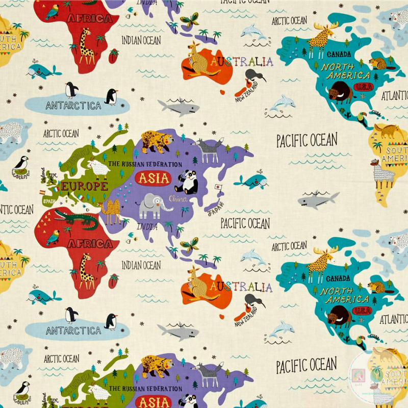 Fabric World Map World Maps