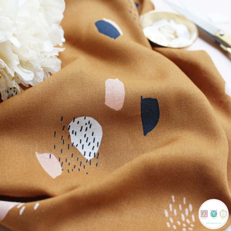 Moonstone  by Atelier Brunette - Ochre - 115gr/m2 - Rayon Viscose Fabric - Dressmaking Textiles