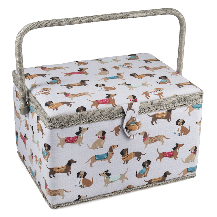 Large Sewing Box with Doggy Print 