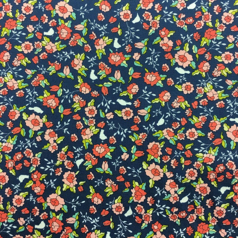 Quilting Fabric - Navy Floral from Tuppence by Shannon Gillman Orr for Moda