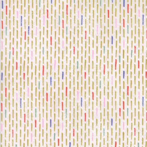 Quilting Fabric - Dashes on White from Saturday Mornings By Basic Grey for Moda 30447 11