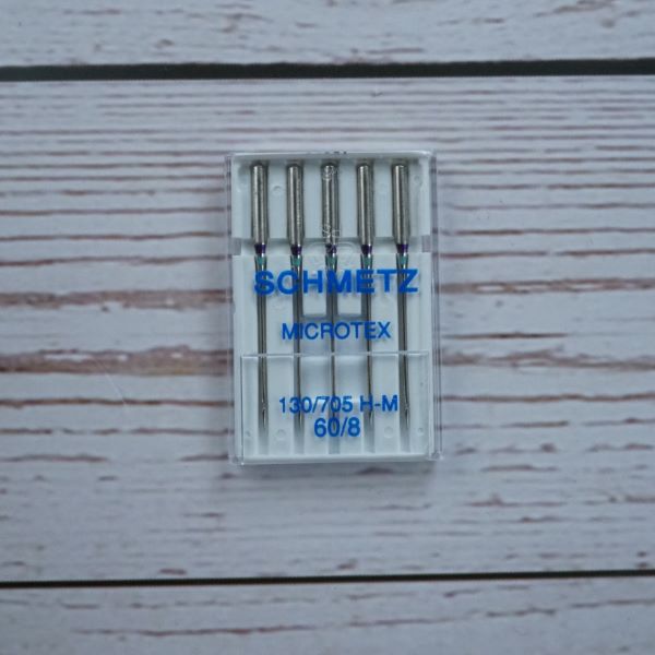 Schmetz Microtex Needles size 60/8 uncarded