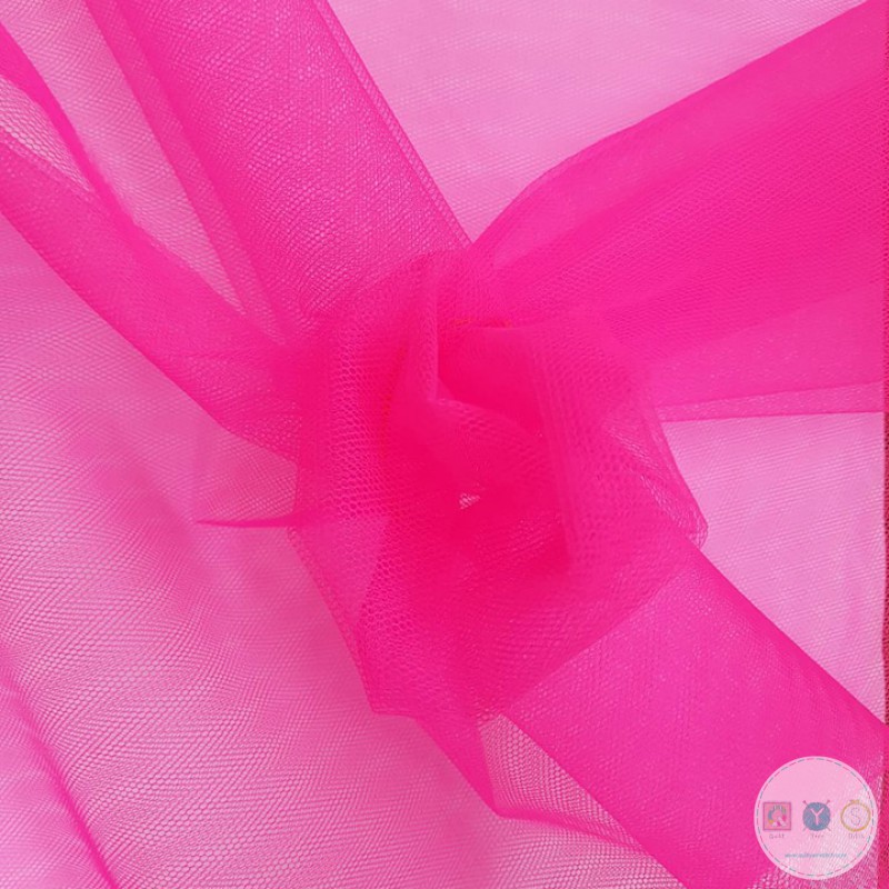 SALE - Cerise - Fluorescent Pink - Netting Fabric - Nylon Net Mesh - Bridal - Cosplay - Dressmaking