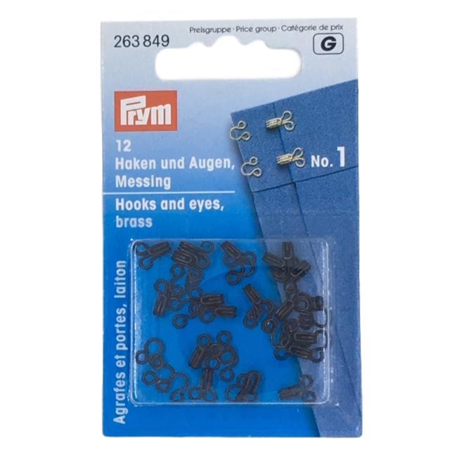 Hooks and Eyes - Size 1 in Black by Prym 263 849