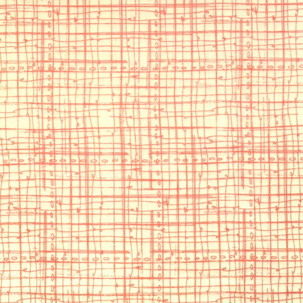 Quilting Fabric - Orange irregular grid on cream by Amylee Weeks for Quilting Treasures