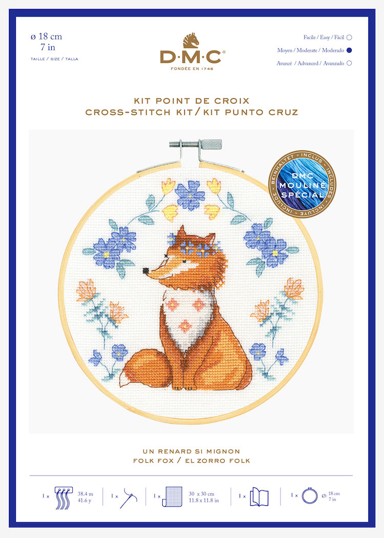 Cross Stitch Kit - Folk Fox by DMC BK1924
