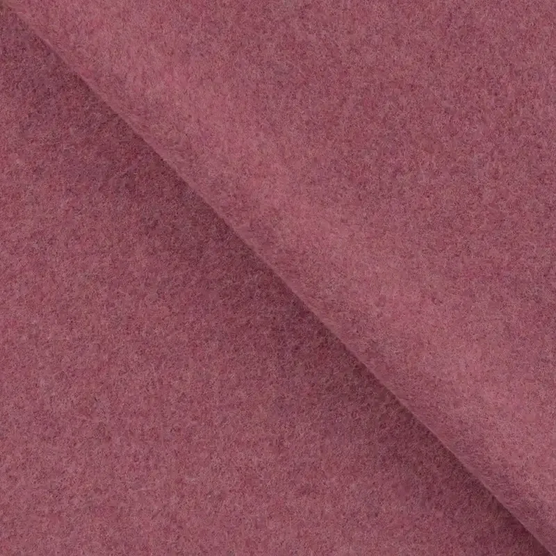 Organic Cotton Fleece Fabric in Bordeaux Wine Melange