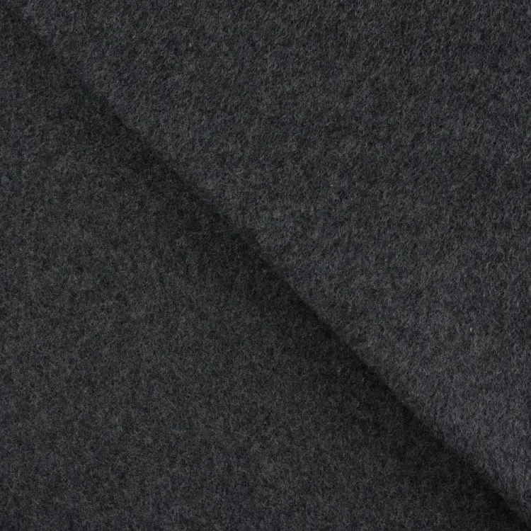 REMNANT - 0.45m - Organic Cotton Fleece Fabric in Grey Melange 