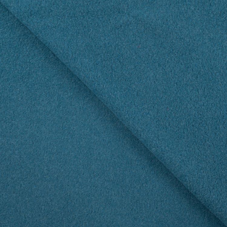 Organic Cotton Fleece Fabric in Petrol Blue