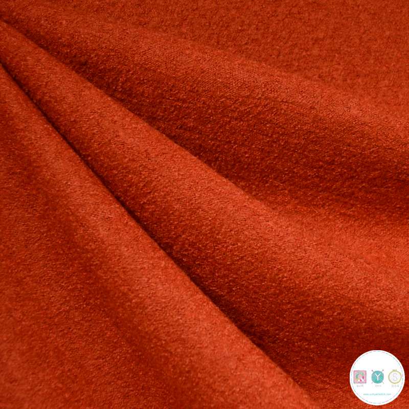 Boiled Wool Fabric in Burnt Orange
