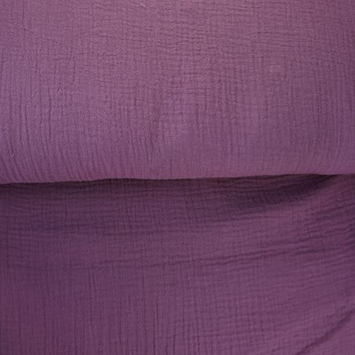 REMNANT - 0.25m - Organic Double Gauze Fabric in Mauve Purple