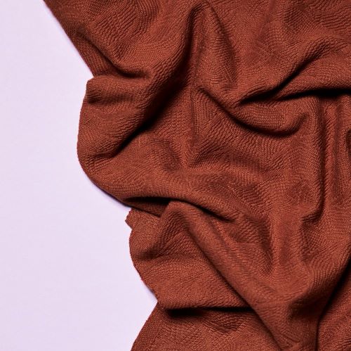 Organic Leaf Jacquard Knit Fabric in Sienna by Mind the Maker
