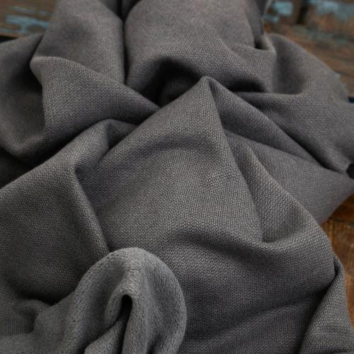 Organic Woolen Fleece Sweat Fabric in Calm Grey by Mind the Maker