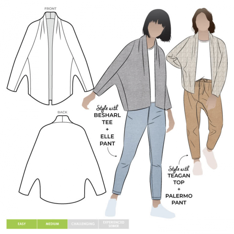 Style Arc - Palermo Knit Jacket Sewing Pattern Sizes 4 to 16